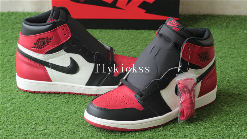 AAAA Grade Authentic Air Jordan 1 Bred Toe